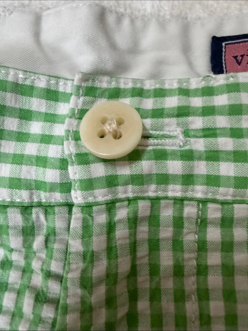 Vineyard Vines Mint Green Gingham Flat-Front Shorts